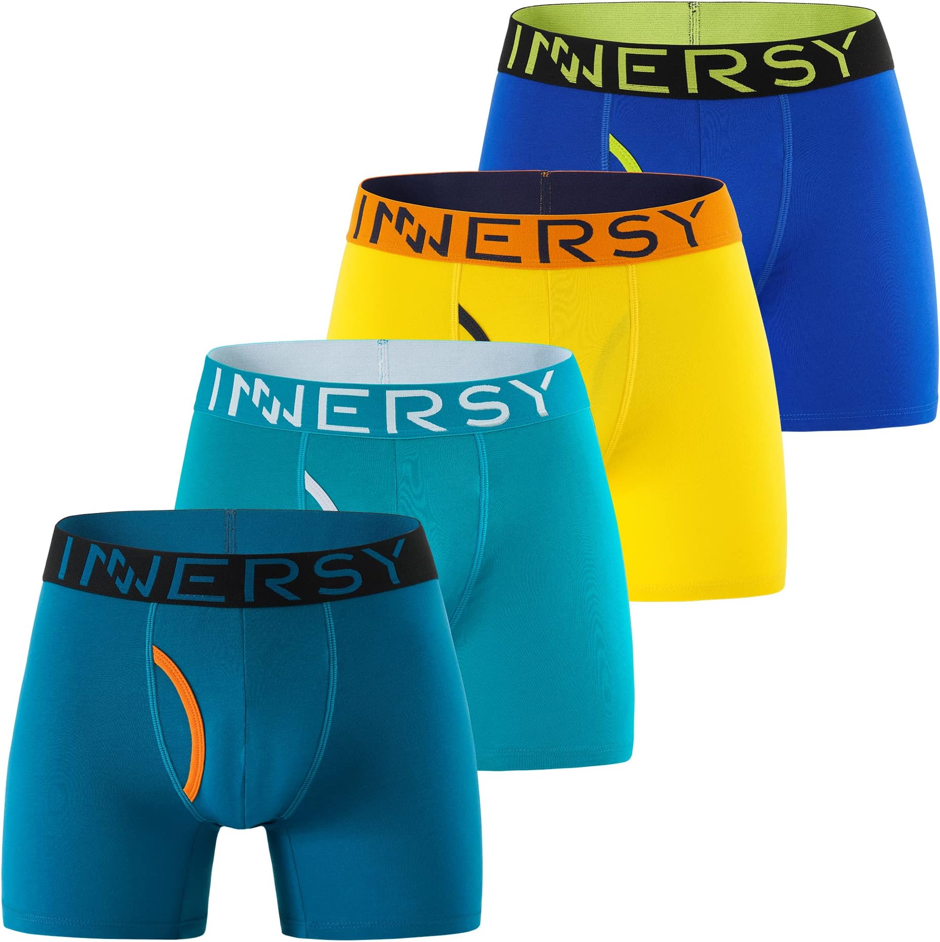 Mens Boxers Shorts Multipack Cotton Underpants with Fly Anti Chafing Underwear Trunks Pack of 4
