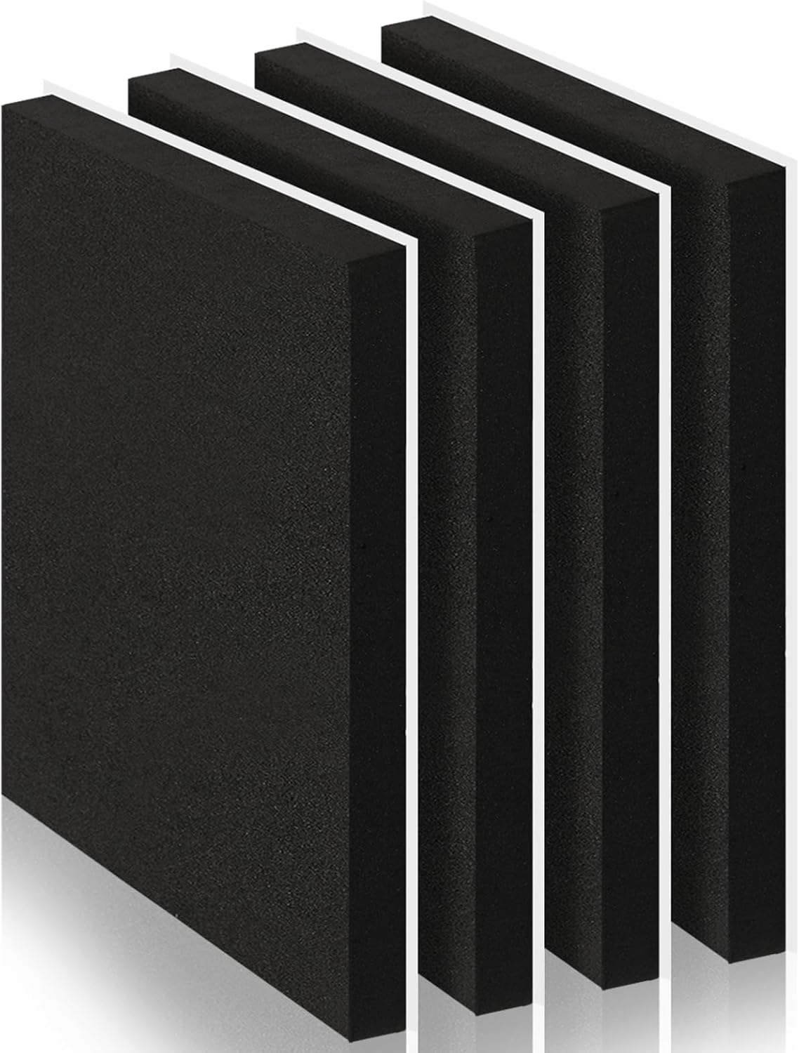 4 Pcs 1" Thick Foam Padding Sheet with Adhesive Backing 16 x 12 Inches Self Stick Neoprene Insulation Foam Sheet Black for Furniture Cars Speakers