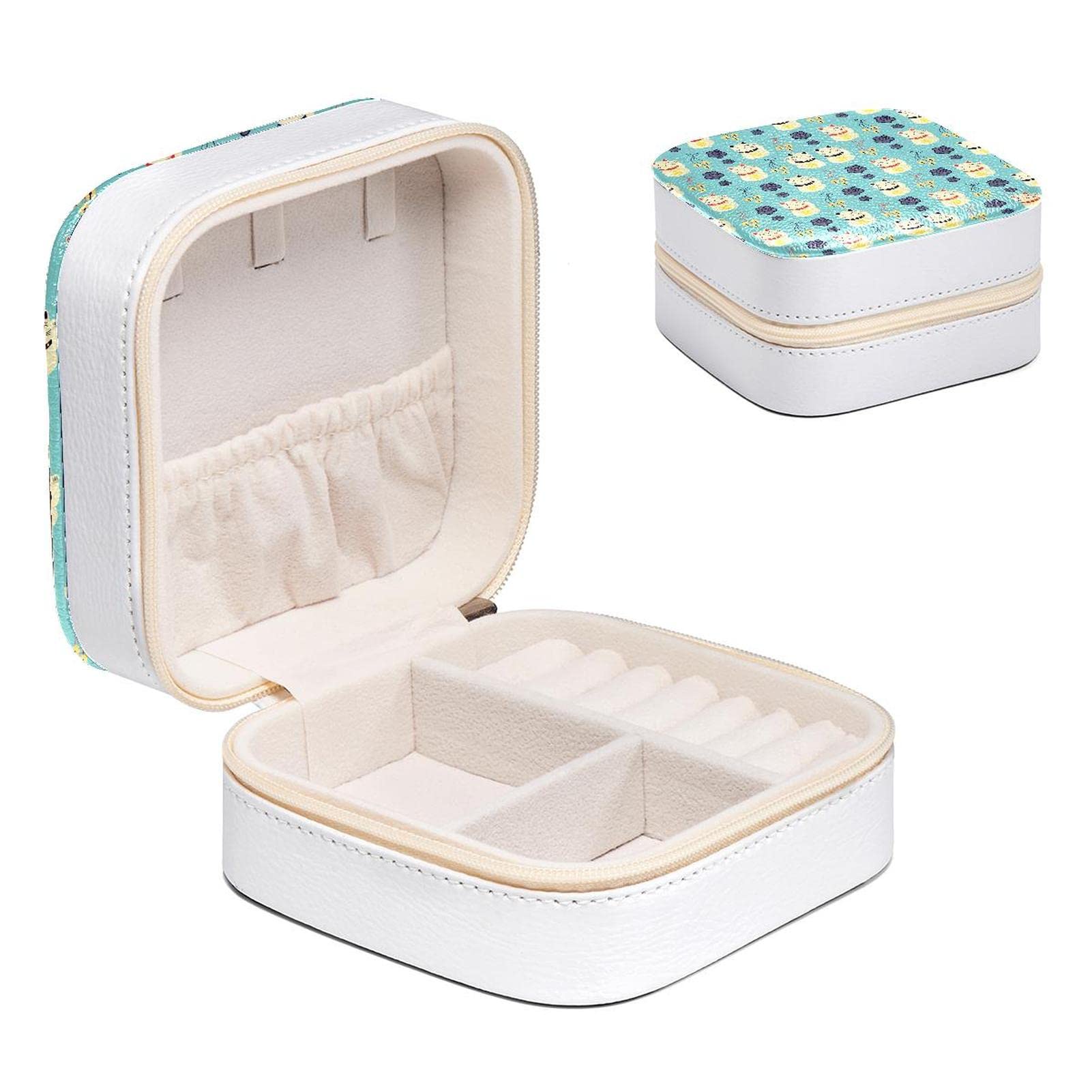 Boîte à bijoux pour femme organisateur compact bagues boucles d'oreilles colliers
