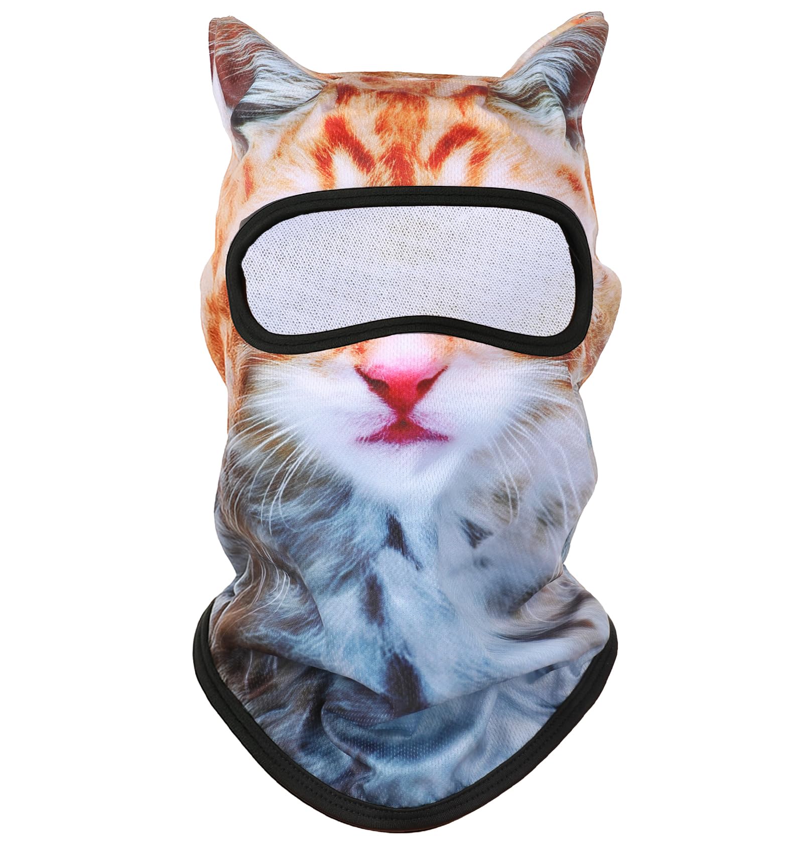 Cat Ski Mask 3D Cat Ski Balaclava Face Mask with Ears Cute Animal Design for Music Festivals Raves