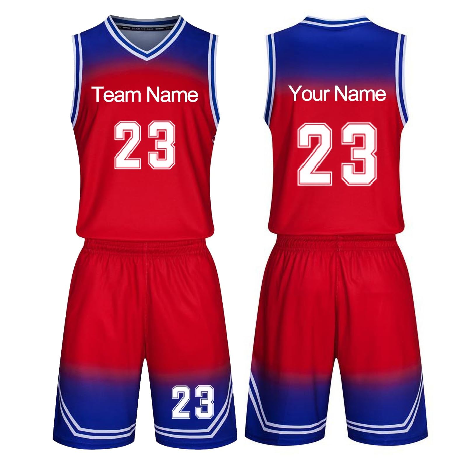 BVCL Personalizza Maglia Basket Set per Bambini Adulto - Personalizzato Completo da Basket con Qualsiasi Nome, Numero e Squadra (Color : Red-1)