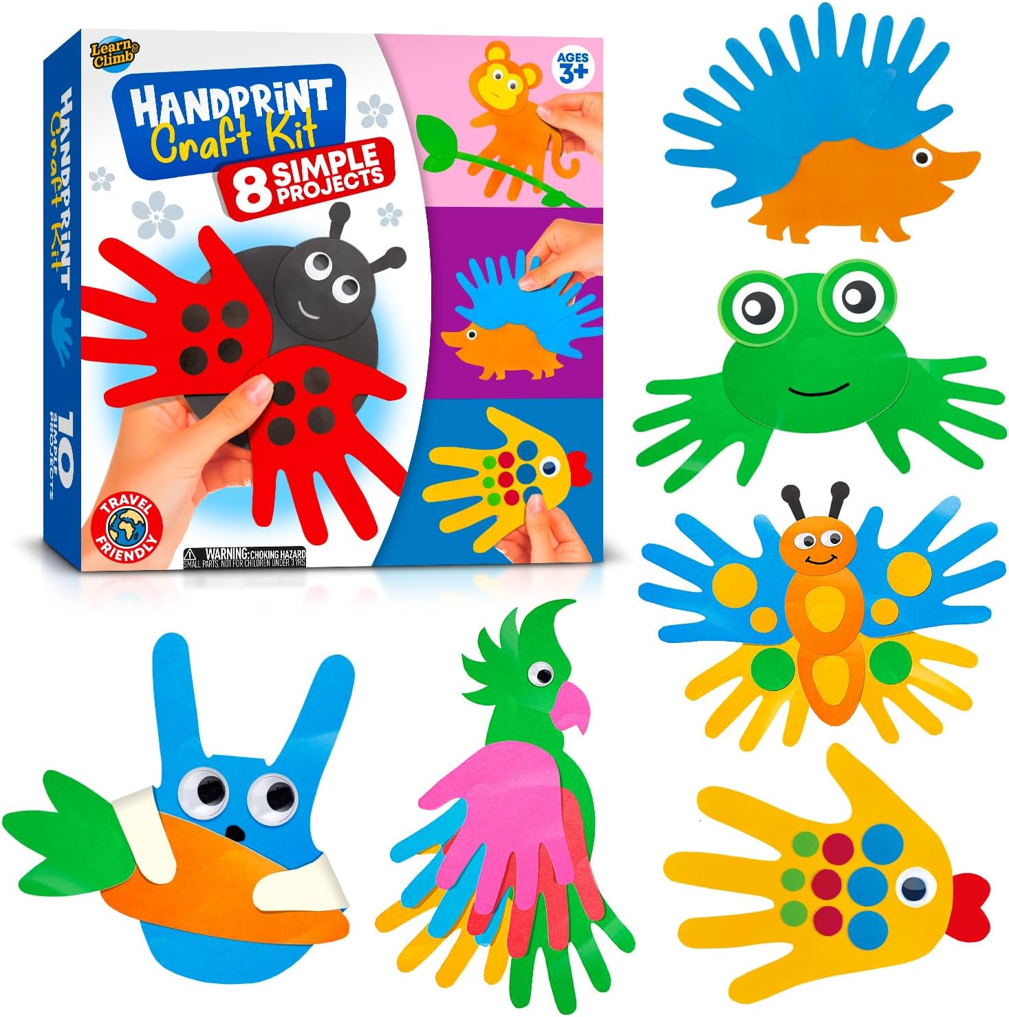 Learn & Climb Arts and Crafts Kit for Toddlers Ages 3+ Years. Easy Animal Crafting for Kids