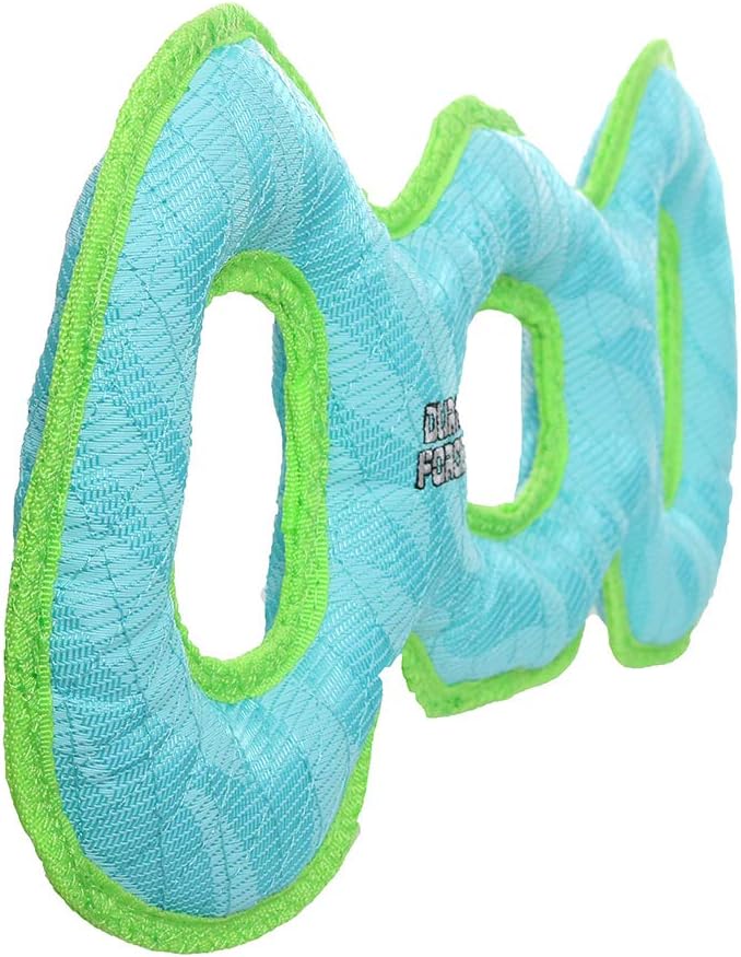 DURA FORCE - Durable Woven Fiber Dog Toy - Multiple Layers. Made Durable, Strong & Tough. Interactive Play (Tug, Toss & Fetch). Machine Washable & Floats (3Way Tug, Large)