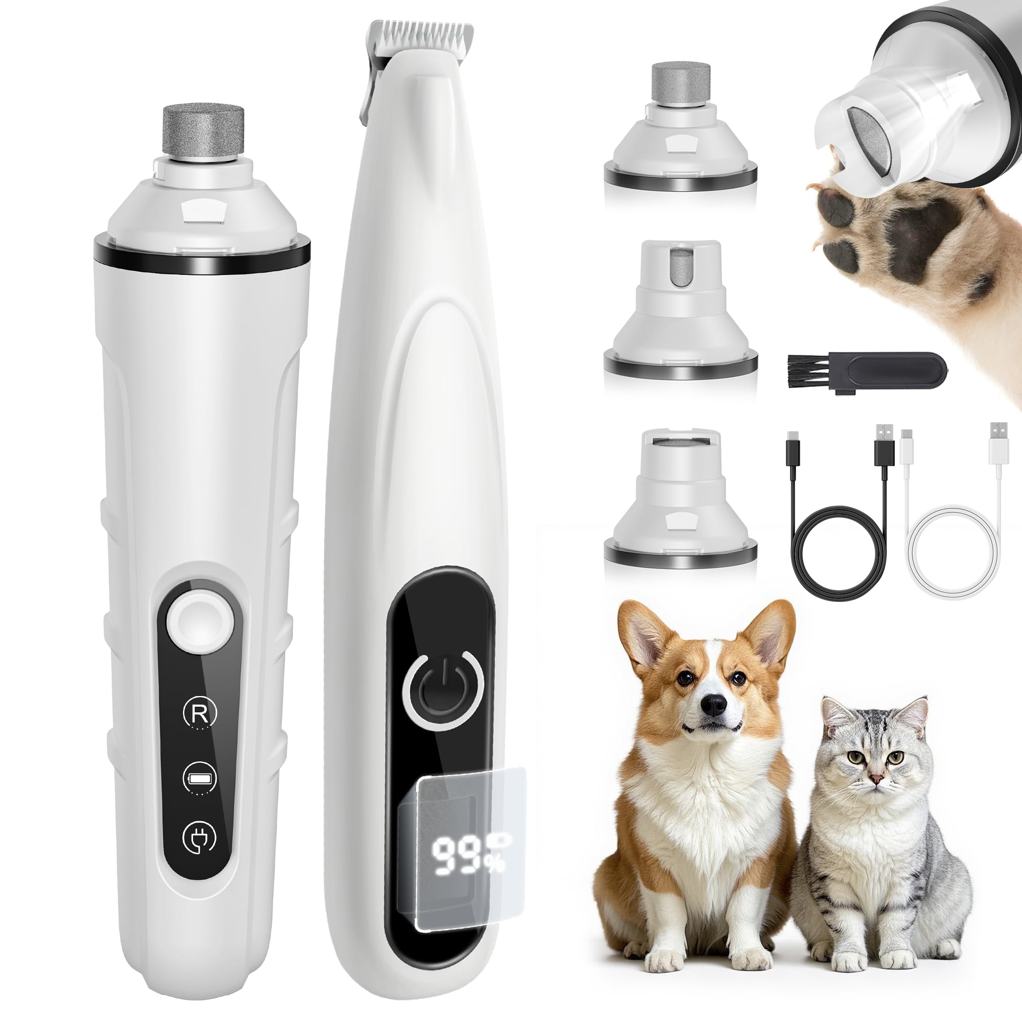 PAPMINI 2 in 1 Dog Nail Grinder and Paw Trimmer