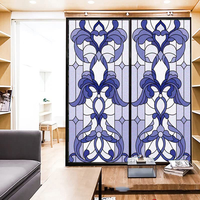 Película De Privacidad Para Ventanas - Estática, Semitransparente, Patrón Orquídea (88x120 Cm)