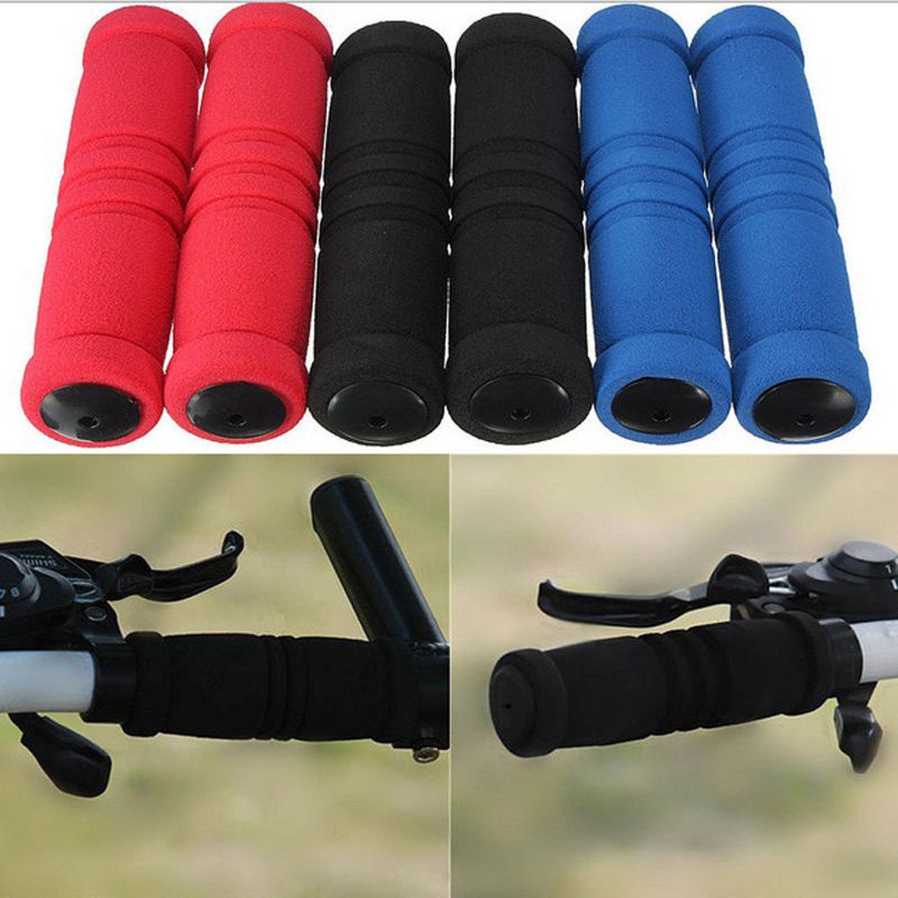 1 Paar Fahrradgriffe Schaum Schwamm Grip Cover, lenkergriffe Moosgummi Überzug mit 3 Rillen, Langlebig Praktisch Nützlich für Fahrrad Bergfahrräder Motorrad (Schaumstoff Schwarz) Sport & Freizeit
