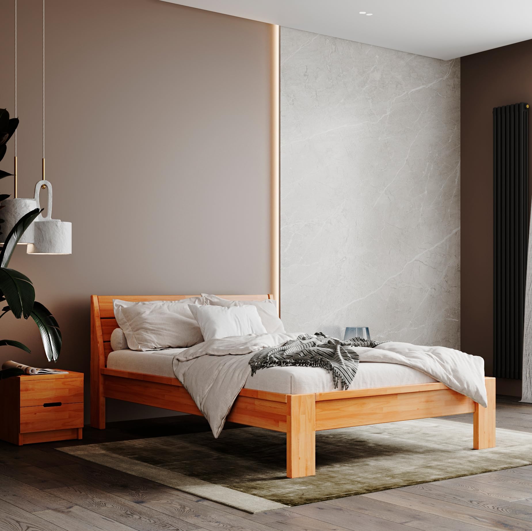 Krok Wood Massivholzbett Alice in Buche (200 x 200 cm)
