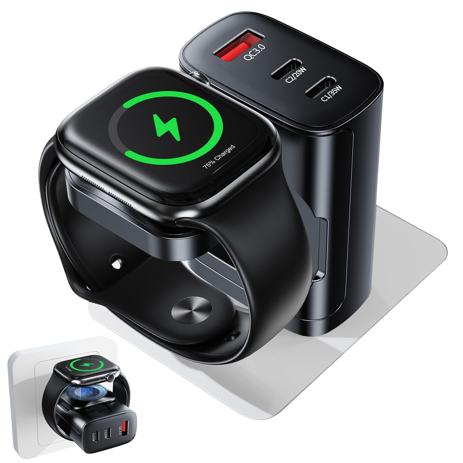 Amazon.co.jp: NIFBANG 3in1 アップルウォッチに対応充電器 40W Max