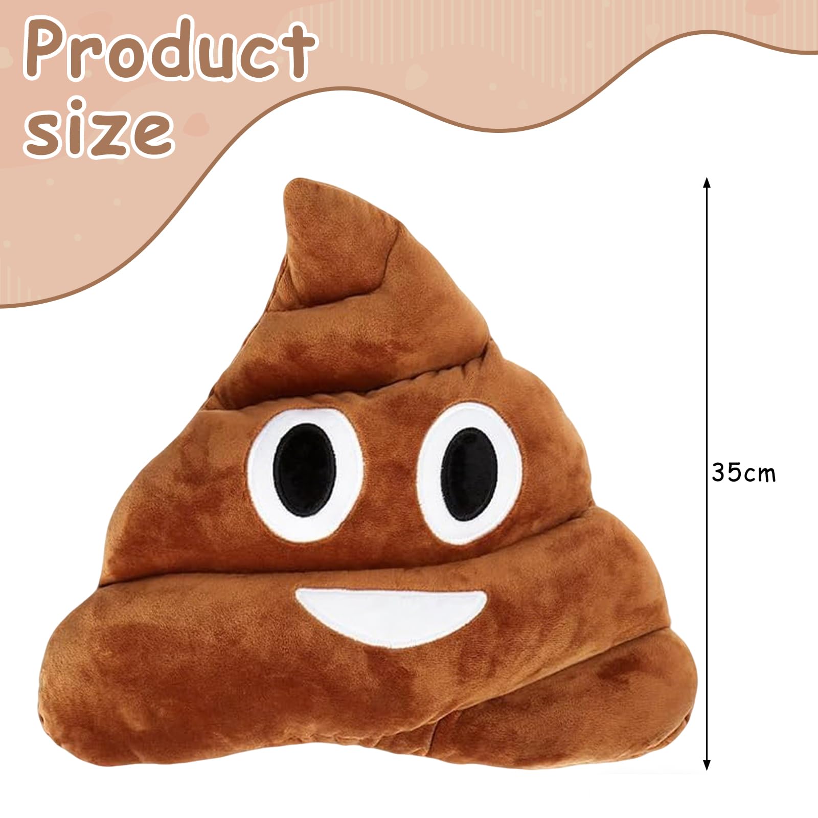 35cm Cacca Cuscino Peluche, Cuscino Peluche Poop, Adorabile Peluche Cacca, Cuscino delle Emozioni, Pupazzo Creativo, Cuscino Decorativo Divertente, Regali per Amici e Bambini