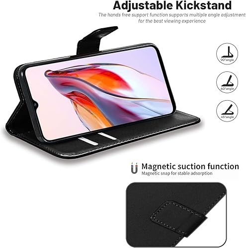 Miniatura 2 de WenTian Funda para Xiaomi Redmi 12C, hermoso patrón de cuero Kickstand Flip Wallet Bag Funda para Xiaomi Redmi 12C