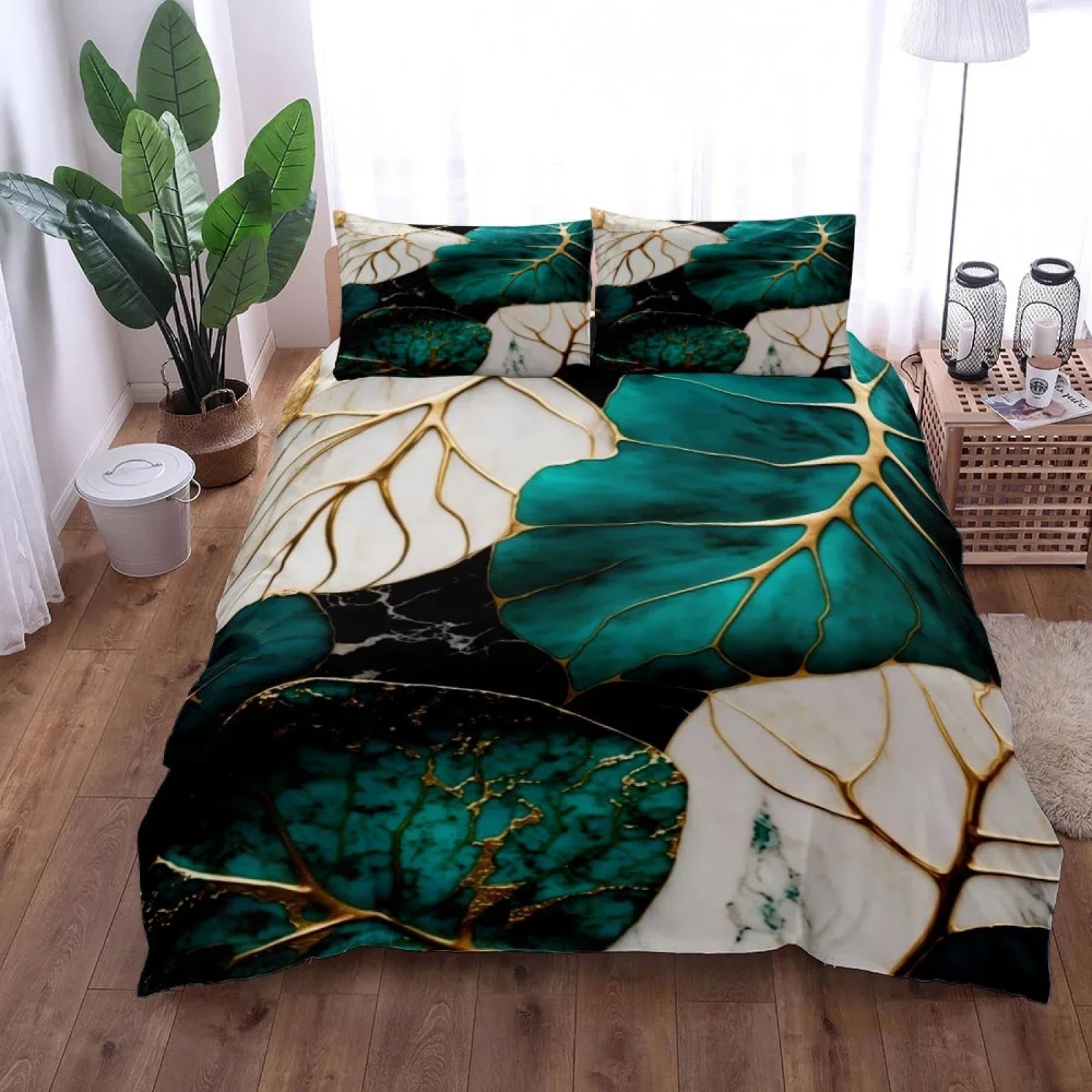 Housse de couette à fleurs parure de lit haut de gamme avec finitions zippées durables