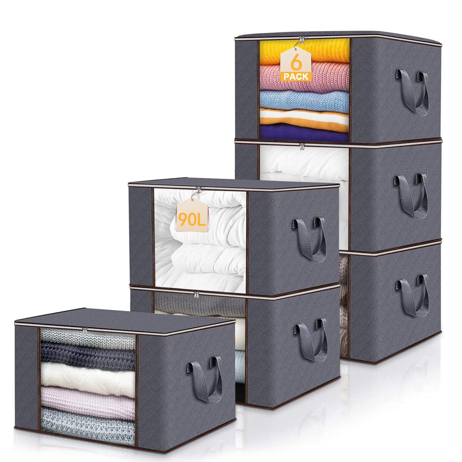 Lifewit Lot De 8 Sac Rangement Vetement, Boite Rangement Déménagement Bac De Rangement Pour