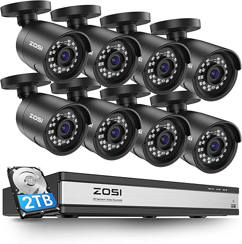 Miniatura 11 de ZOSI Sistema de Cámaras de Seguridad CCTV 5MP 3K Lite con Detección AI de Humanos y Vehículos, DVR H.265+ de 8CH y 4 Cámaras de Vigilancia Bullet de