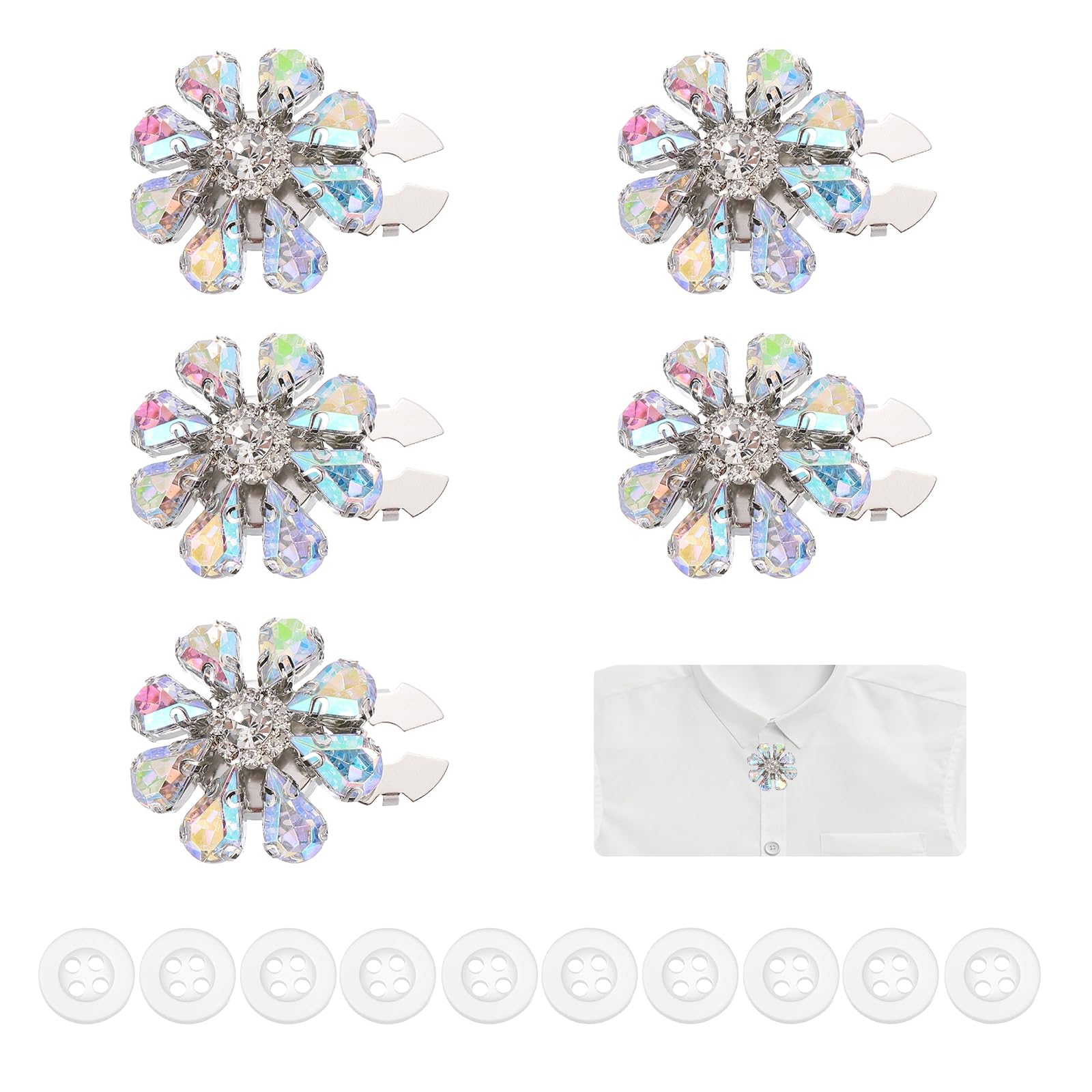 Cache-boutons en strass irisés pour briller lors d'un mariage ou événement