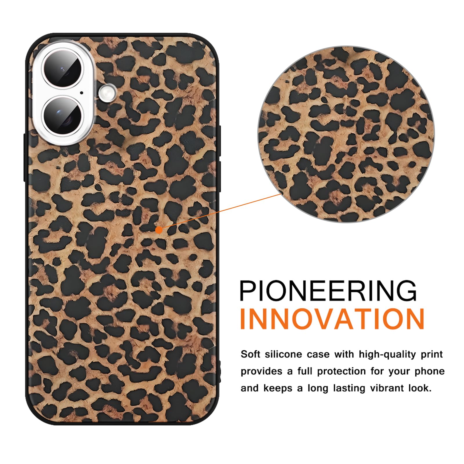 Yoedge 2 Pack for iPhone 16 6.1'' Cheetah Print Cases, Cute Luxury Leopard Print Pattern Design Cases for Women Men Girls, Fashion Retro Shockproof Anti Scratch Protection Silicone Soft TPU Cover — view 2