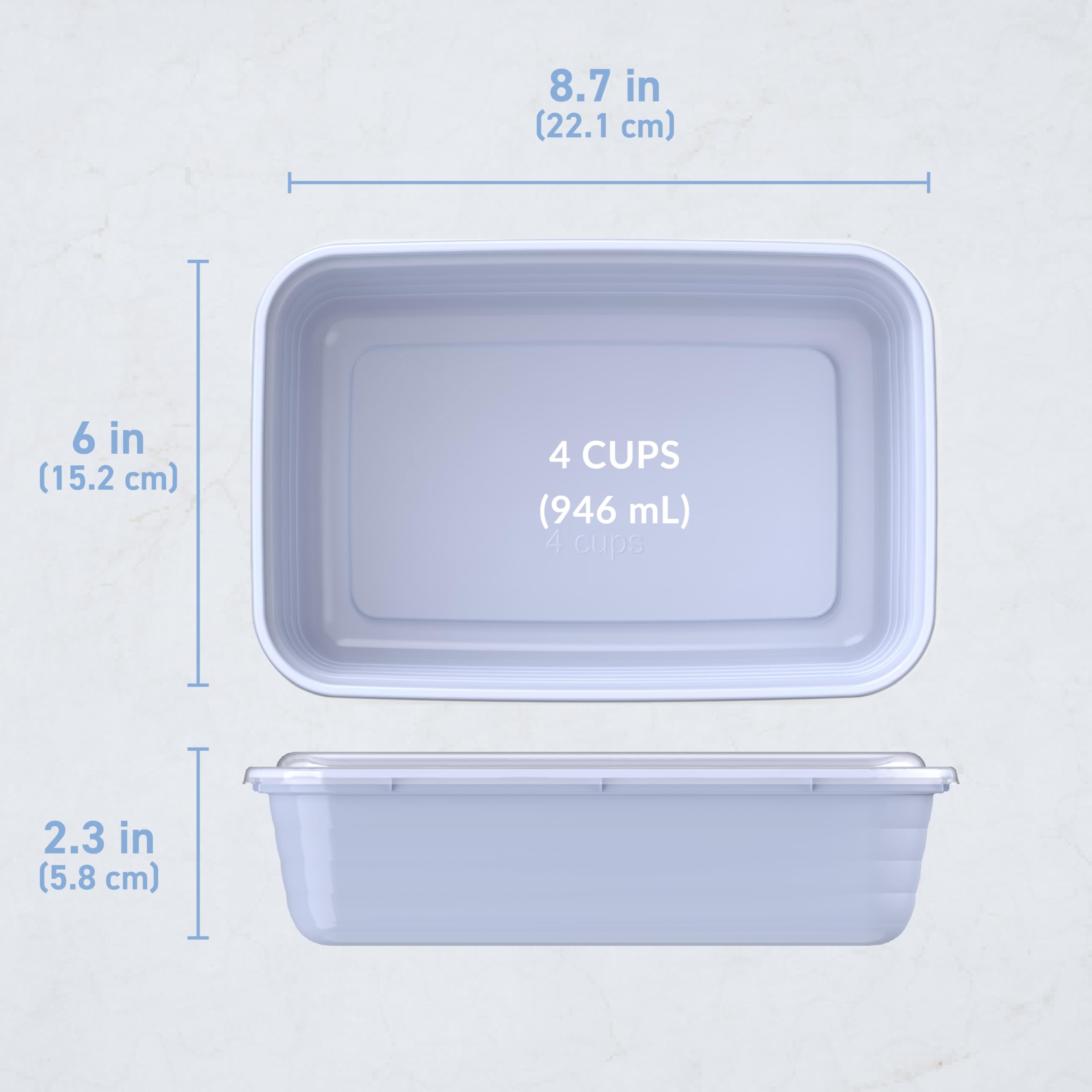 Bentgo® 20-częściowe lekkie, trwałe, wielokrotnego użytku, bez BPA, 1-komorowe pojemniki - kuchenka mikrofalowa, zamrażarka, nadaje się do mycia w zmywarce, barwinek