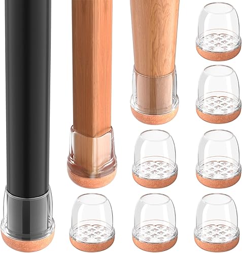 16 protectores de suelo para patas de silla, redondos, de silicona, para suelos de madera dura, almohadillas de muebles con parte inferior de