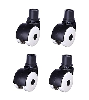 IMPODA 4 x Twin Wheel Cooler Castor Wheel Size 50mm 24mm Dia Moulded Bush Pin/Gray White with Black