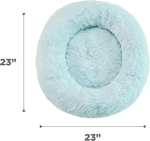 Miniatura 8 de Best Friends by Sheri - The Original Calming Donut - Cama calmante en forma de dona para perros y gatos - Pelo largo, azul bebé, S, 23 x 23 pulgadas