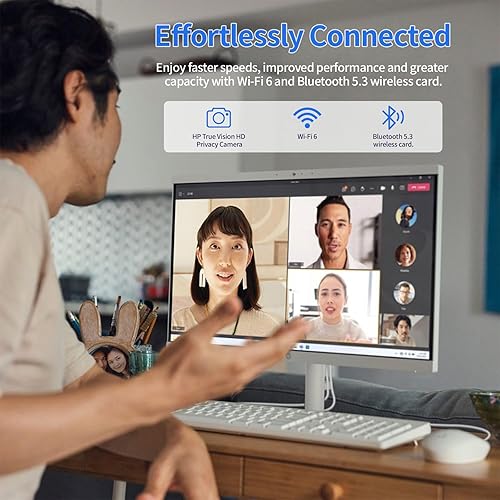 Miniatura 6 de HP Computadora de escritorio todo en uno 2025, procesador Intel Celeron J4025, pantalla FHD de 21.5 pulgadas, 32 GB de RAM, SSD de 1 TB, Wi-Fi 6,