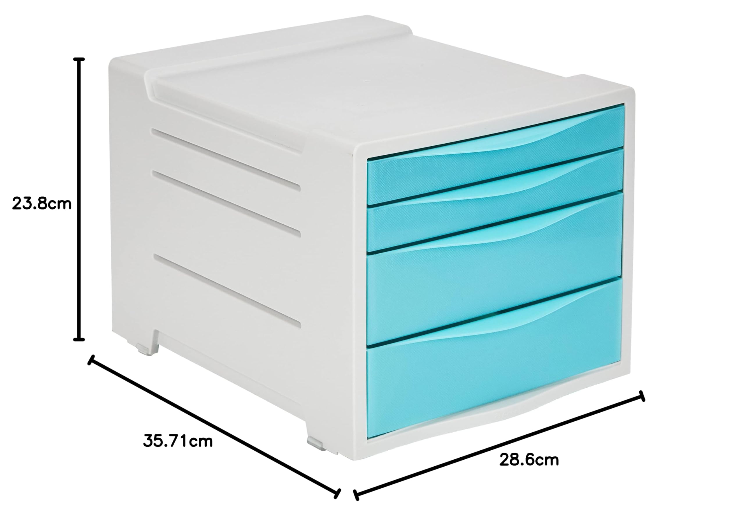 Esselte, Pojemnik z 4 Szufladami Esselte Colour'Breeze, do Domu/Biura, na Dokumenty i Artykuły Biurowe, Wytłoczony Wzór, Kolor Niebieski, 1 Sztuka, 626284