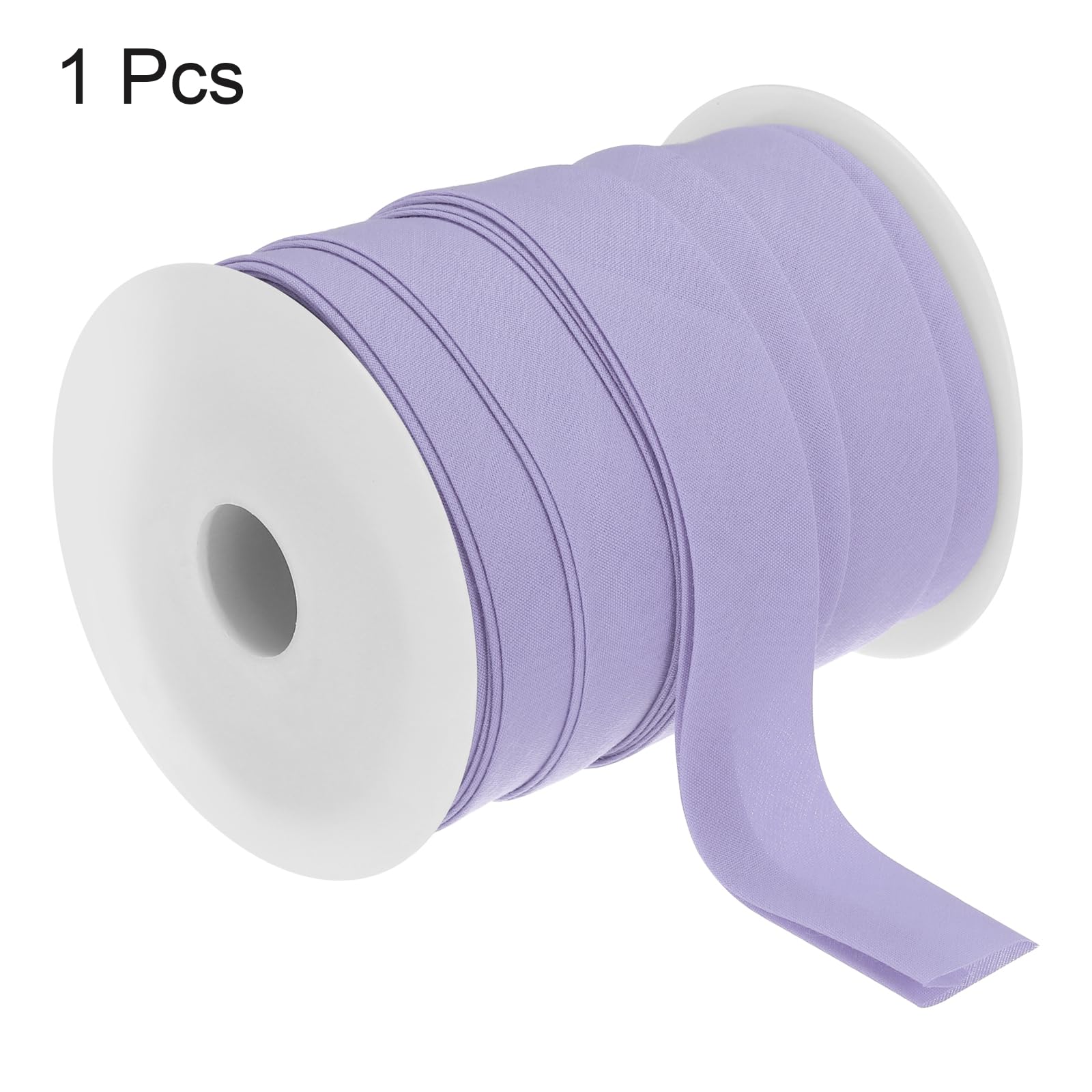 MECCANIXITY Cinta al bies de poliéster de doble pliegue de 1 pulgada para costura, costura, acolchado, dobladillo, manualidades (morado claro, 25 yardas)