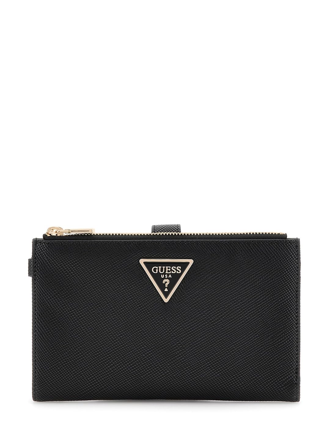 GUESS Laurel II Double Zip Organizer Wallet, Portefeuille Organiseur Femmes, Noir, Taille Unique