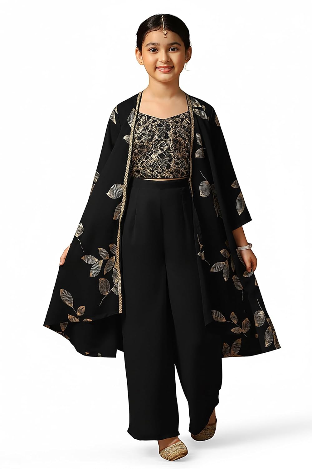 Fashion Dream Girls Georgette Embroidered Palazzo Set|Kids Ethnic Wear|sharara set for girls|Indo Western Set