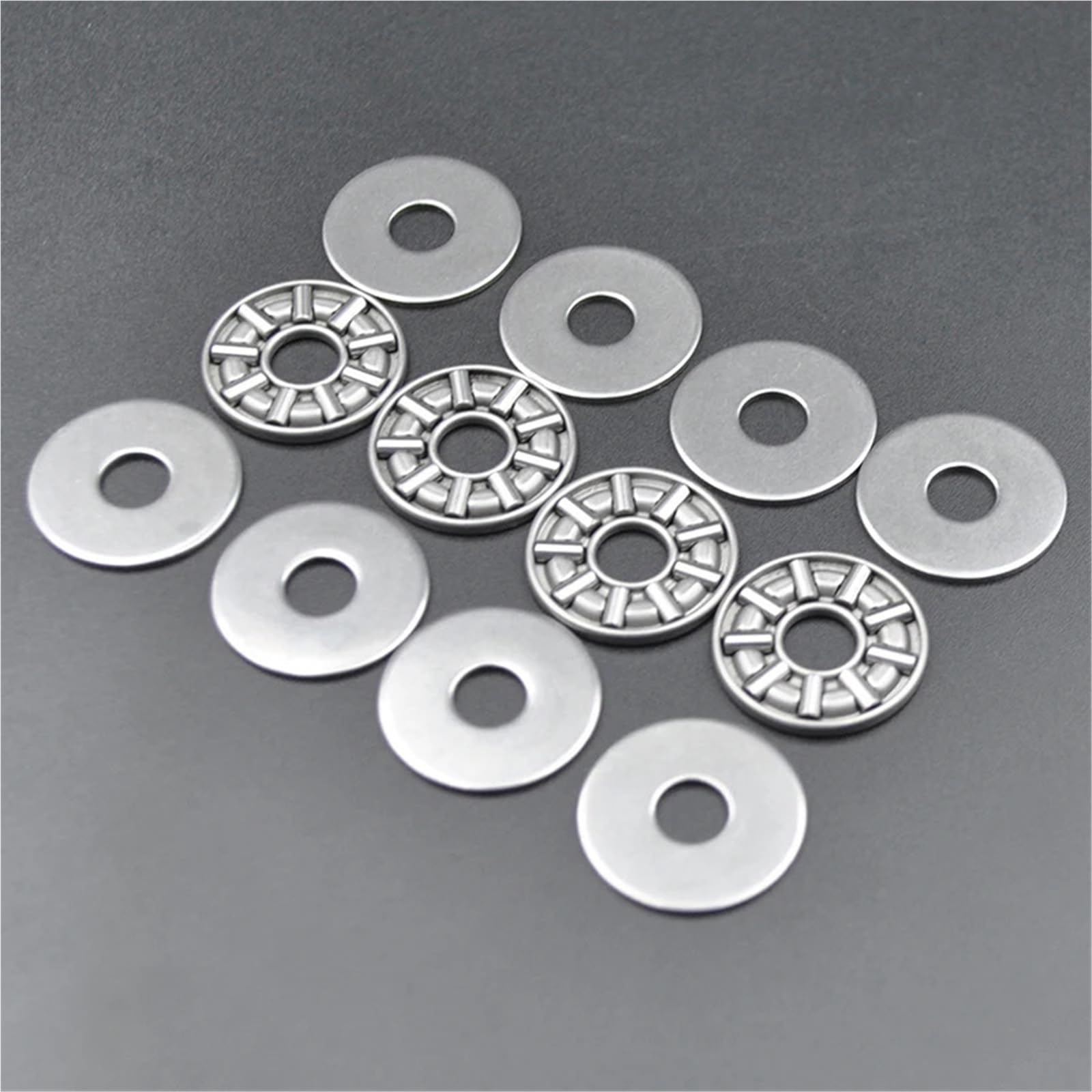 Rodamientos de agujas de empuje plano AXK0619 +2AS 0619 6x9x4 mm Rodamiento de rodillos de empuje axial con arandelas (100 piezas)