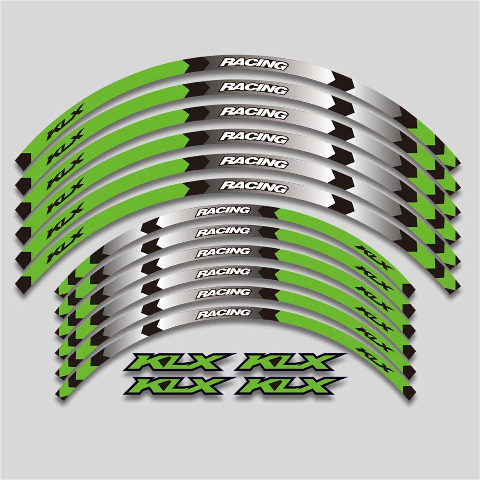 Decorative Stickers Motorcycle Accessories Wheel Stickers Reflective Stripe Rim Decal for Kawasaki KLX250 1979-2020 KLX250S 2006-2014 KLX300 1997-2022(1 Style A Green)