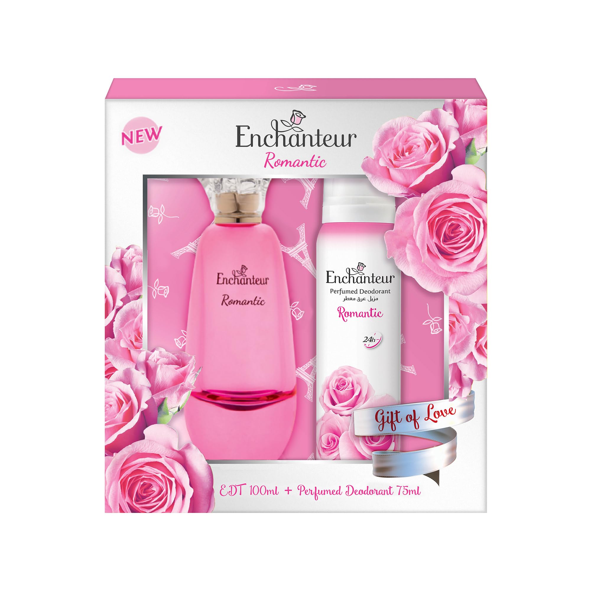 Enchanteur Giftpack Romantic EDT 100ml + Perfumed Deodorant 75ml | Long Lasting Fragrance | Perfect For Gifting Or Personal Use