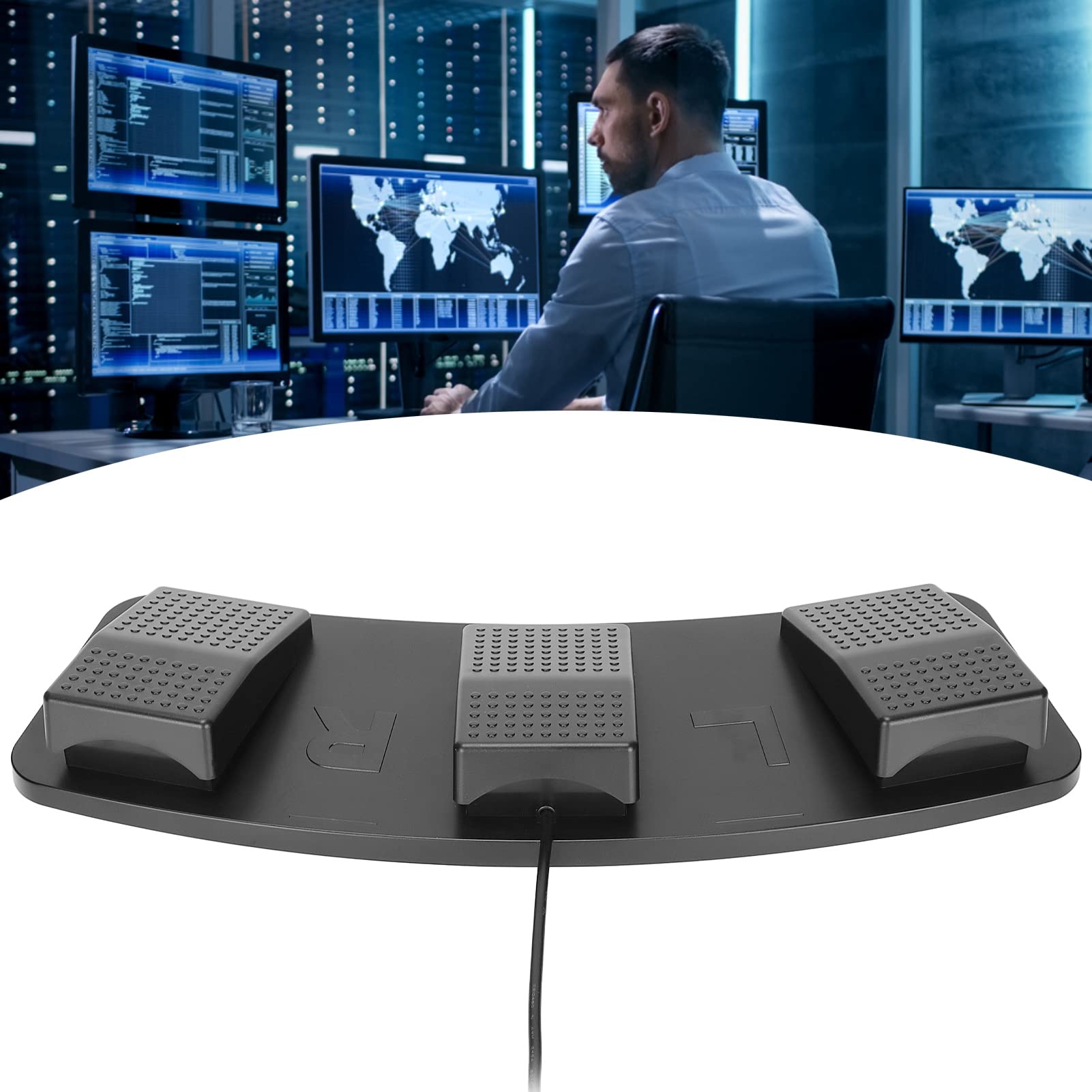 Pédale de Commutateur à Triple Pied, Interrupteur de Pied Mécanique Multifonctionnel USB, Footswitch 3 Clés pour Clavier Personnalisé
