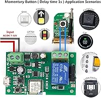 Vista 4 de Control remoto de la aplicación Ewelink de 1 canal, relé de interruptor inalámbrico WiFi, autobloqueo, modo de enclavamiento, con control remoto