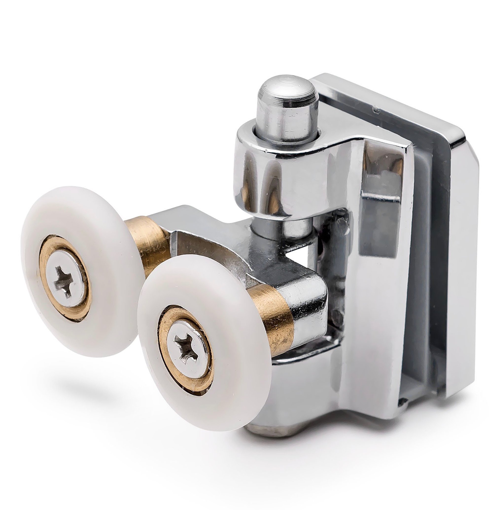Shower Part Showerpart Twin/Double Bottom Shower Door Rollers/Wheels/Runners L090, Diameter 20Mm, Wheel Thickness 5.8Mm, Chromed Plastic, Shower Door Replacement Parts, 2X