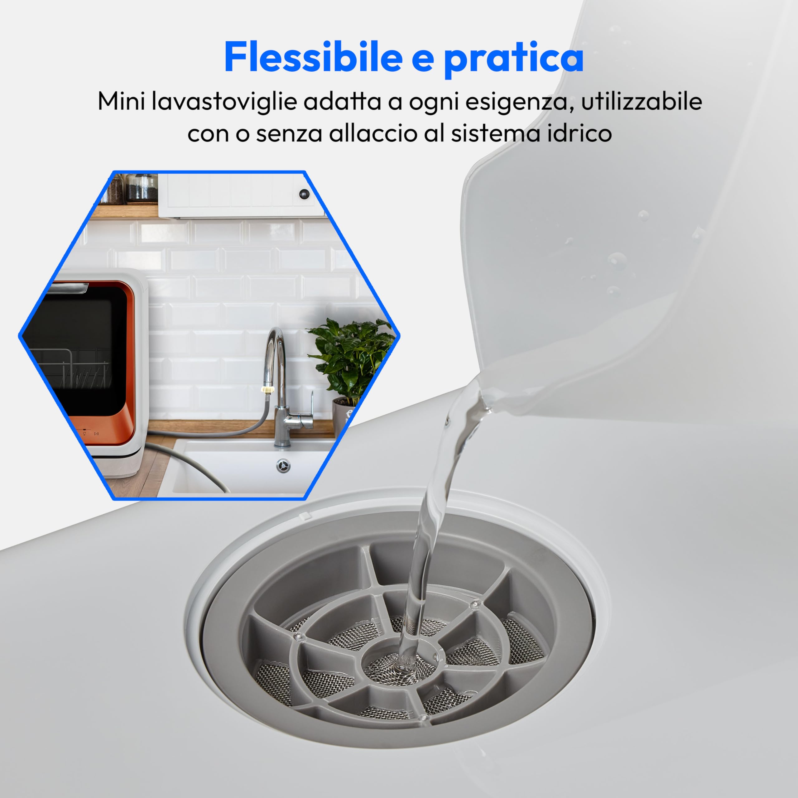 MEDION Mini Dishwasher DWT20 (lavastoviglie da tavolo, lavastoviglie, 2 coperti, funziona con/senza collegamento all'acqua, 6 programmi di pulizia, biberon, preselezione dell'ora di avvio