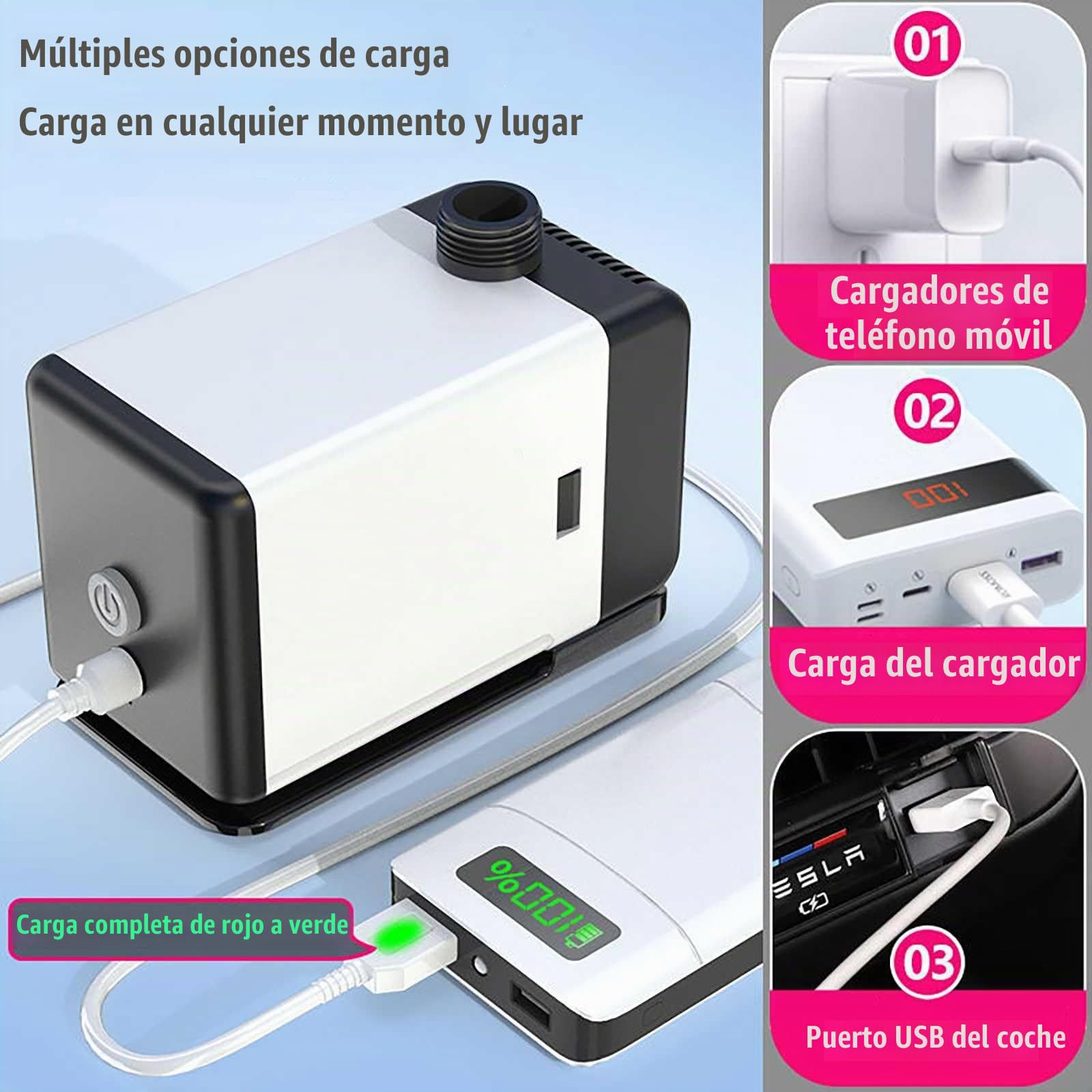 Ducha PortáTil para Exteriores, USB Calentable Ducha Recargable Temperatura Inteligente Ducha De Viaje para Camping 3 Paradas Flor De Vino, para Playa, JardíN