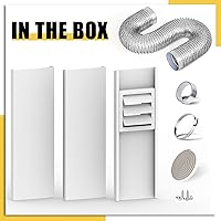 Vista 9 de Kit de ventilación para secadora de ventana con manguera de escape de papel de aluminio de 10 pies, kit de ventana de ventilación de secadora