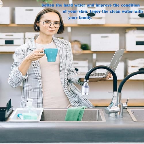 Miniatura 6 de Purificador de agua giratorio de 360 grados, reducción de cloro, elimina el fluoruro, metales pesados, suaviza el agua dura, fácil instalación, 4