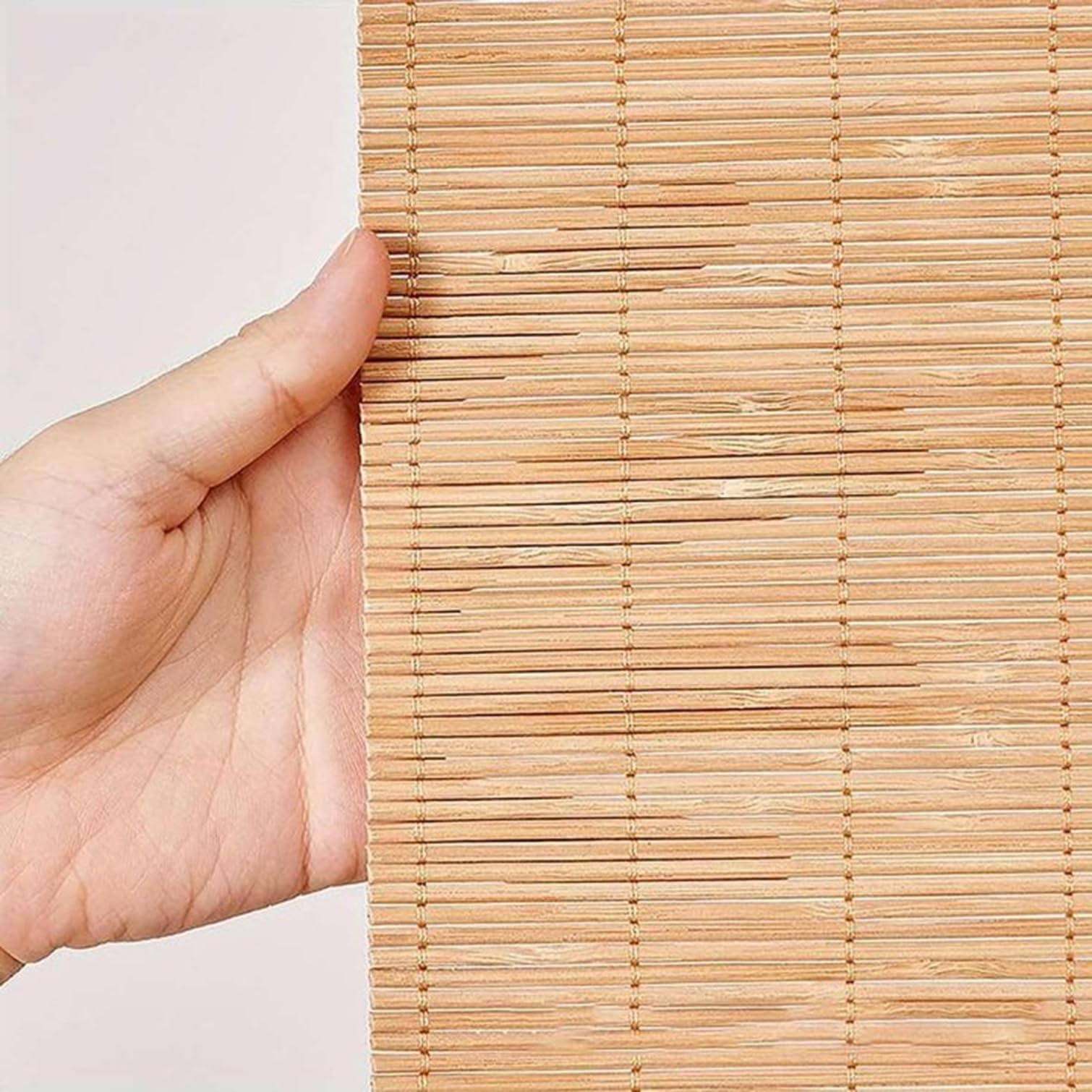 Store Enrouleur Rétro en Bambou,Store Venitien Bois,Rideau Occultant Fenetre,Protection Solaire,Tirage Latéral,pour Intérieur/Extérieur,Personnalisée,Largeur x Hauteur (110cm x 100cm)