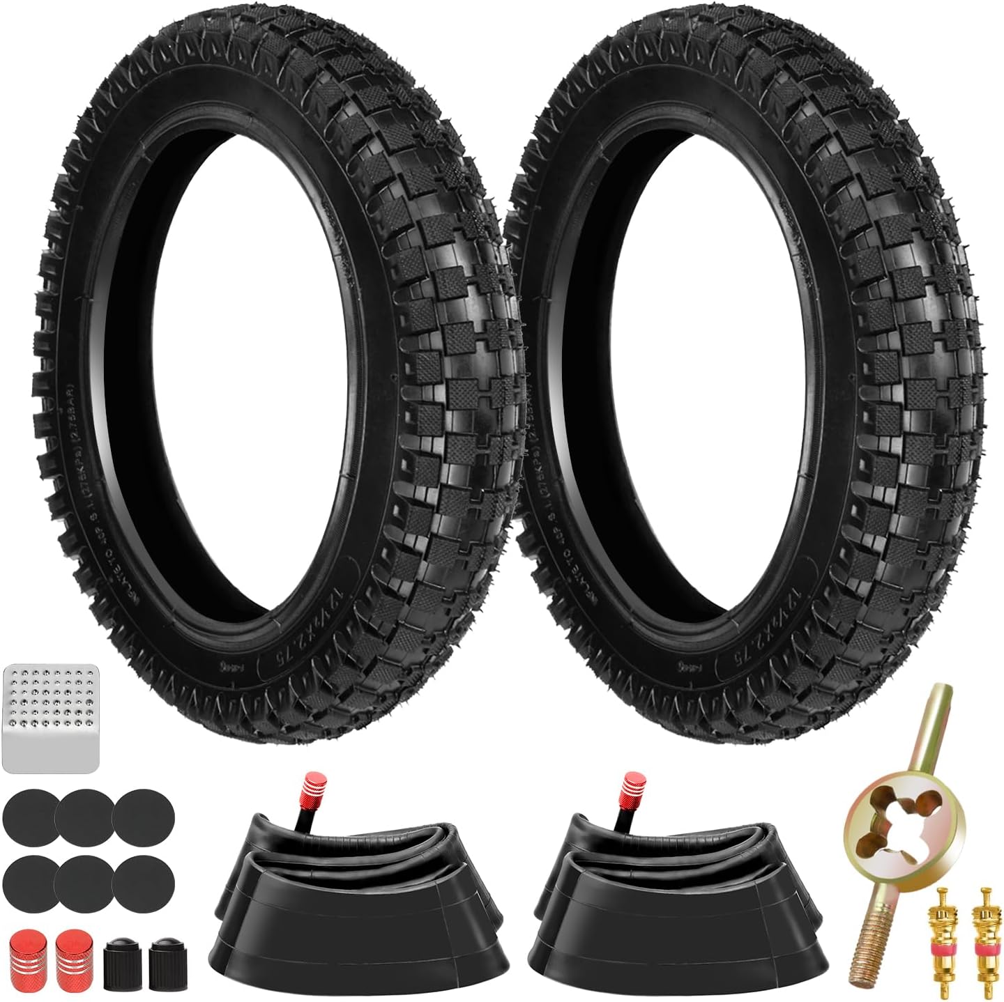 HIAORS 12.5x2.75 (12-1/2x2.75) Dirt Bike Tire and Inner Tube Compatible with Razor MX350 MX400 SX350 Dirt Rocket Bike X-Treme X-560 EZIP 750 500 Heavy Duty Electric Scooter Mini Pocket Bikes 2 Pack