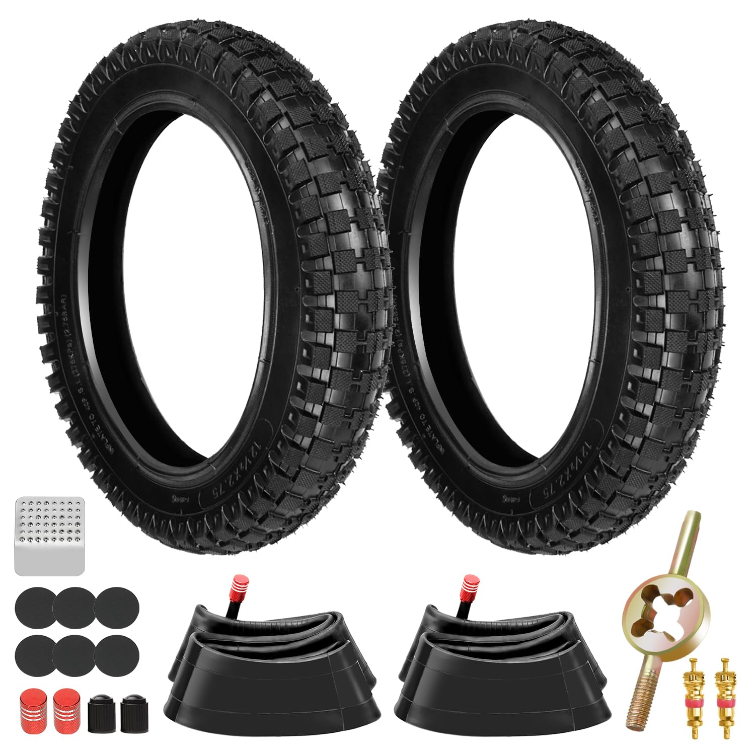 HIAORS 12.5x2.75 (12-1/2x2.75) Dirt Bike Tire and Inner Tube Compatible with Razor MX350 MX400 SX350 Dirt Rocket Bike X-Treme X-560 EZIP 750 500 Heavy Duty Electric Scooter Mini Pocket Bikes 2 Pack-image-12