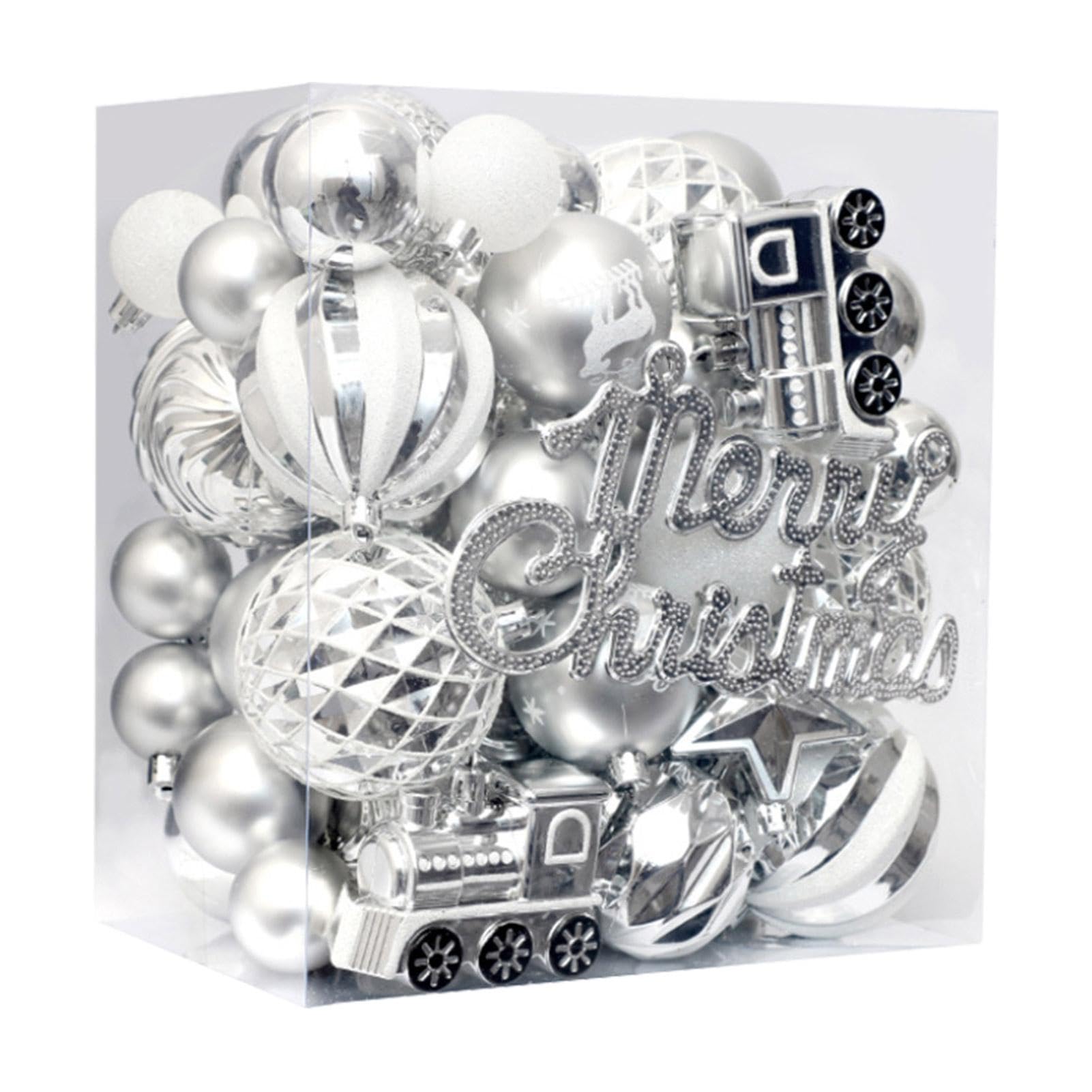 Christmas Balls Ornaments 2024-65 Pack Shatterproof Christmas Tree Decorations Hanging Ball Ornaments for Holiday Wedding Partys Decoration(Silver)