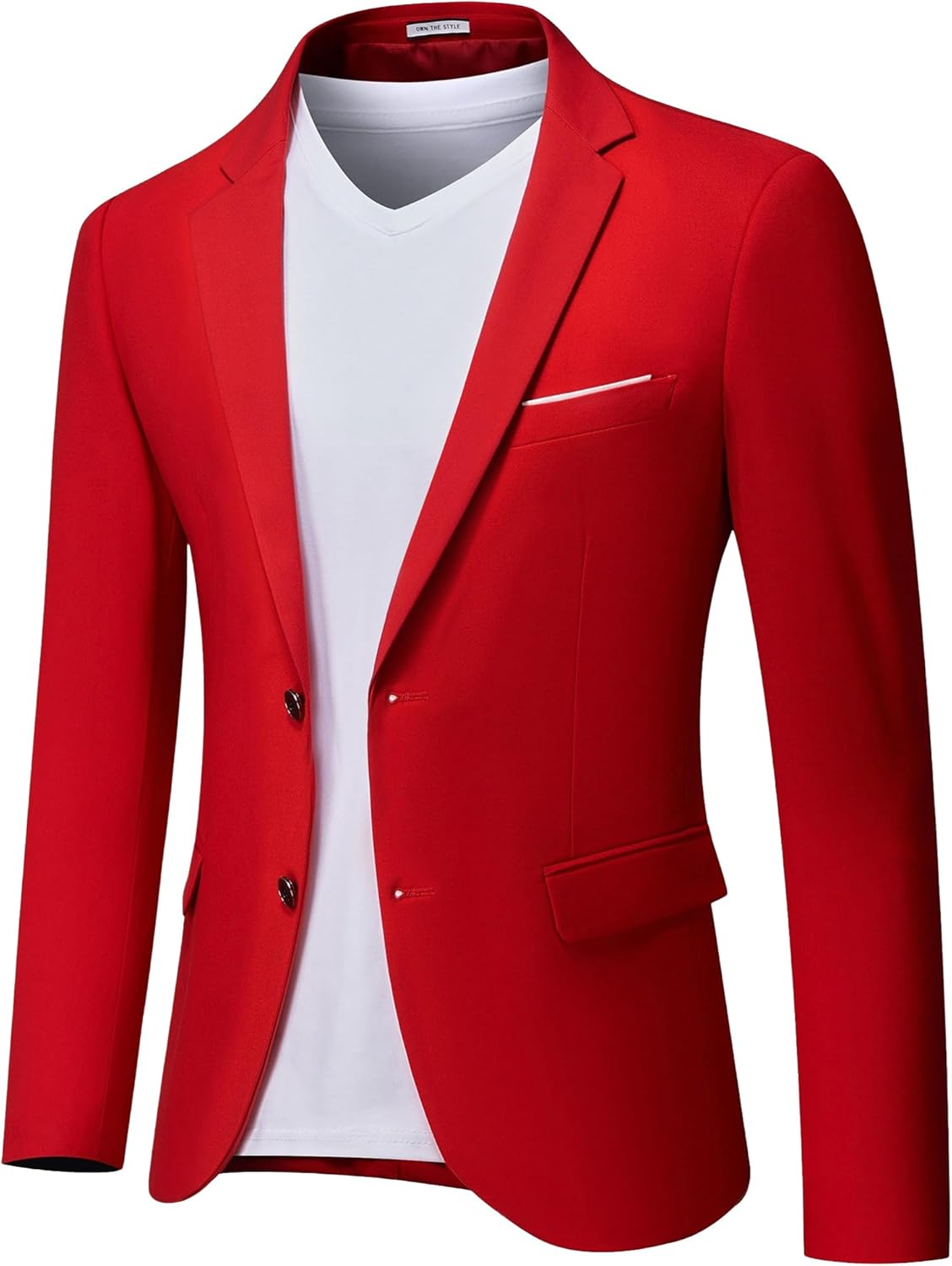 MY’S Men’s Slim Fit Blazer, Two Button Casual Lightweight Jacket, Sport Coat for Daily