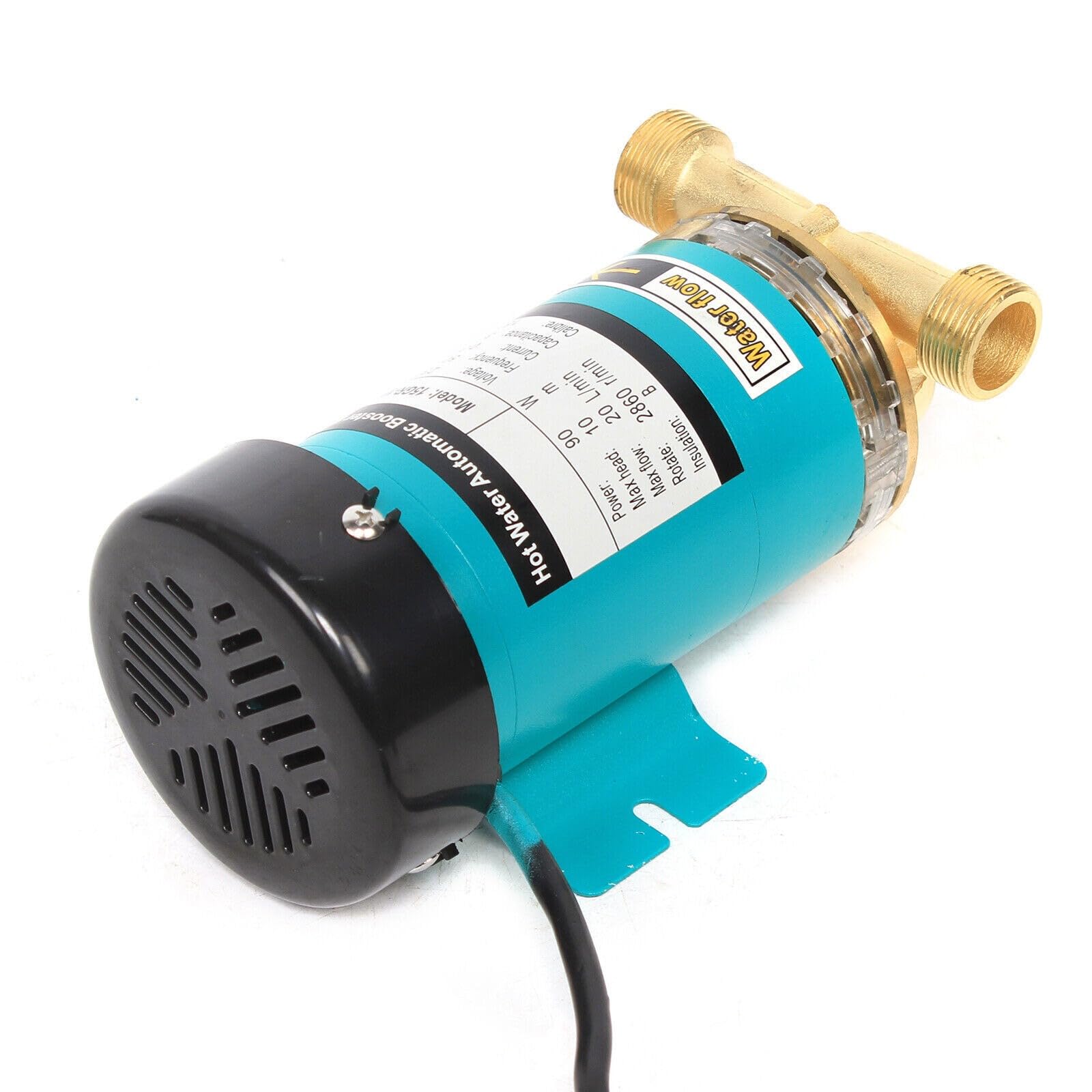 Pompe à eau chaude 120 W - Pompe à pression - Pompe de jardin électrique - 220 V - Pour douches, robinets, machines à laver, chaudières et tuyaux d'arrosage - Tête maximale de 15 m - Contrôle