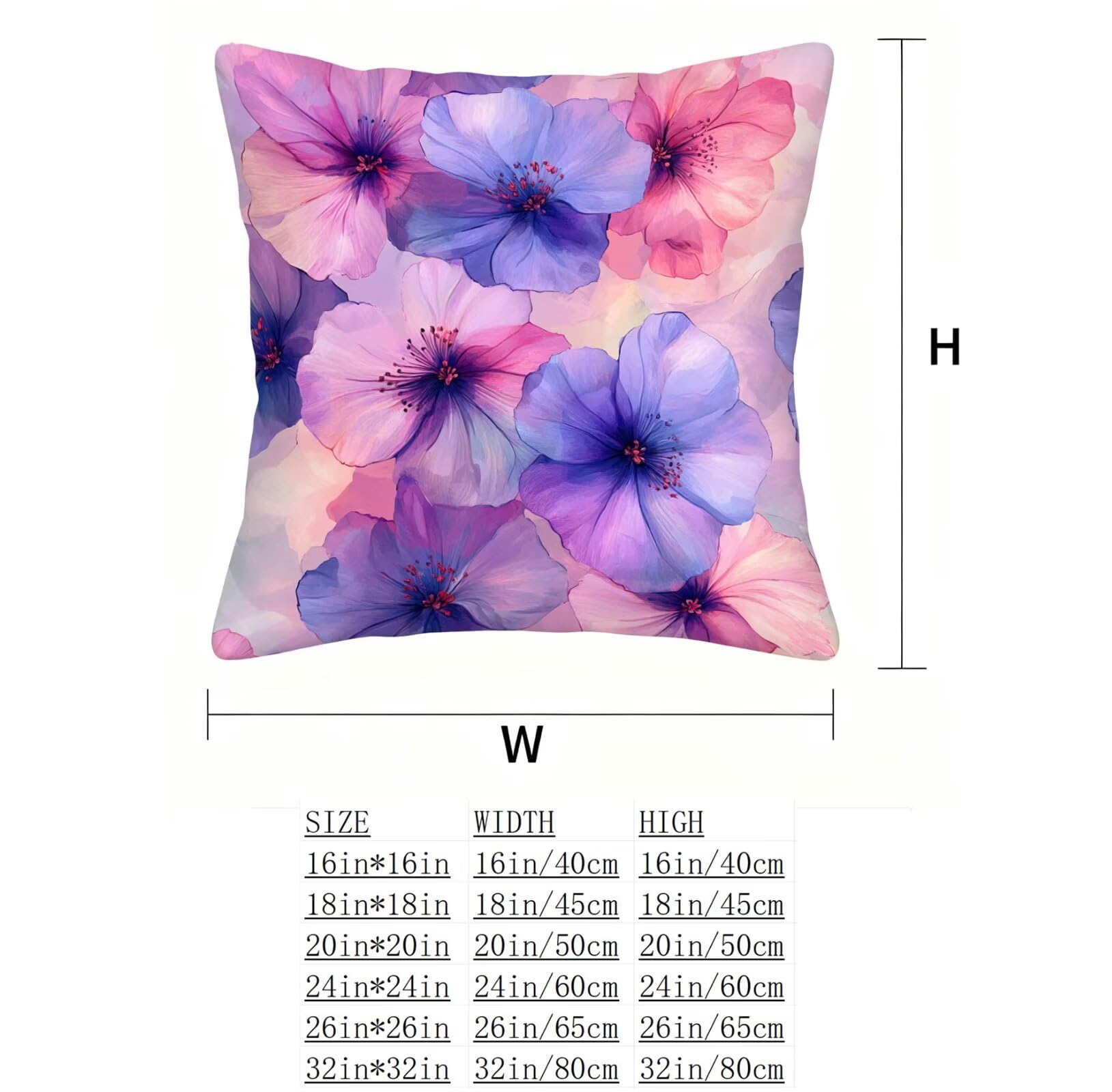 Violet Housse Coussin 60x60 Rose Taie Oreiller 60x60 Lot de 4 Super Doux Protege Oreiller 60 x 60 Decoration Automne Taie D'oreiller Carrées Coussin Canape, pour Maison Chambre Canapé Chaise E - 667