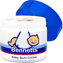 Bennetts Baby Bum Cream 300ml Water-Repellent Diaper Barrier Cream for Newborns Protects Against Nappy Rash & Redness
