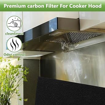 Cooker Hood Filter 57x47cm, Carbon, Flame Resistant, Universal