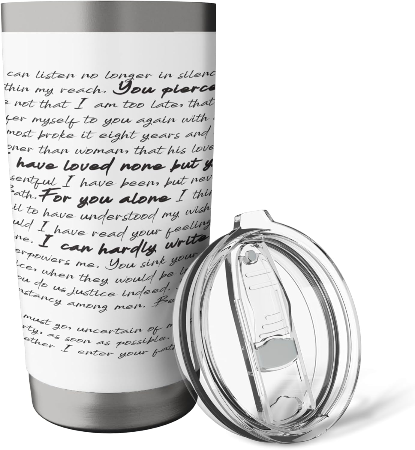Wentworth's Letter To Anne Jane Austen Persuasion Quote Stainless Steel Insulated Tumbler - Image 5