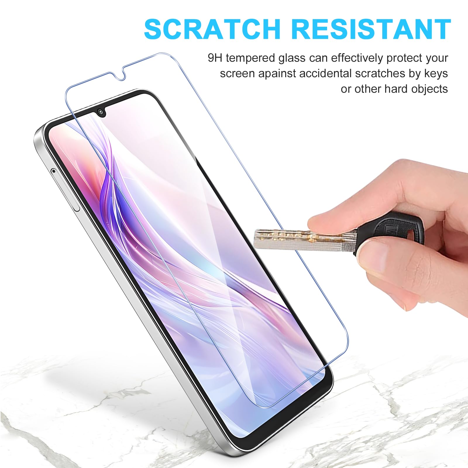 Phoona Vetro Temperato per Xiaomi Redmi 13C 4G/5G, 2 Pezzi Pellicola Protettiva per Redmi 13C, Durezza 9H, Anti Graffio, Anti-Impronte, Senza Bolle(6,74 pollici)
