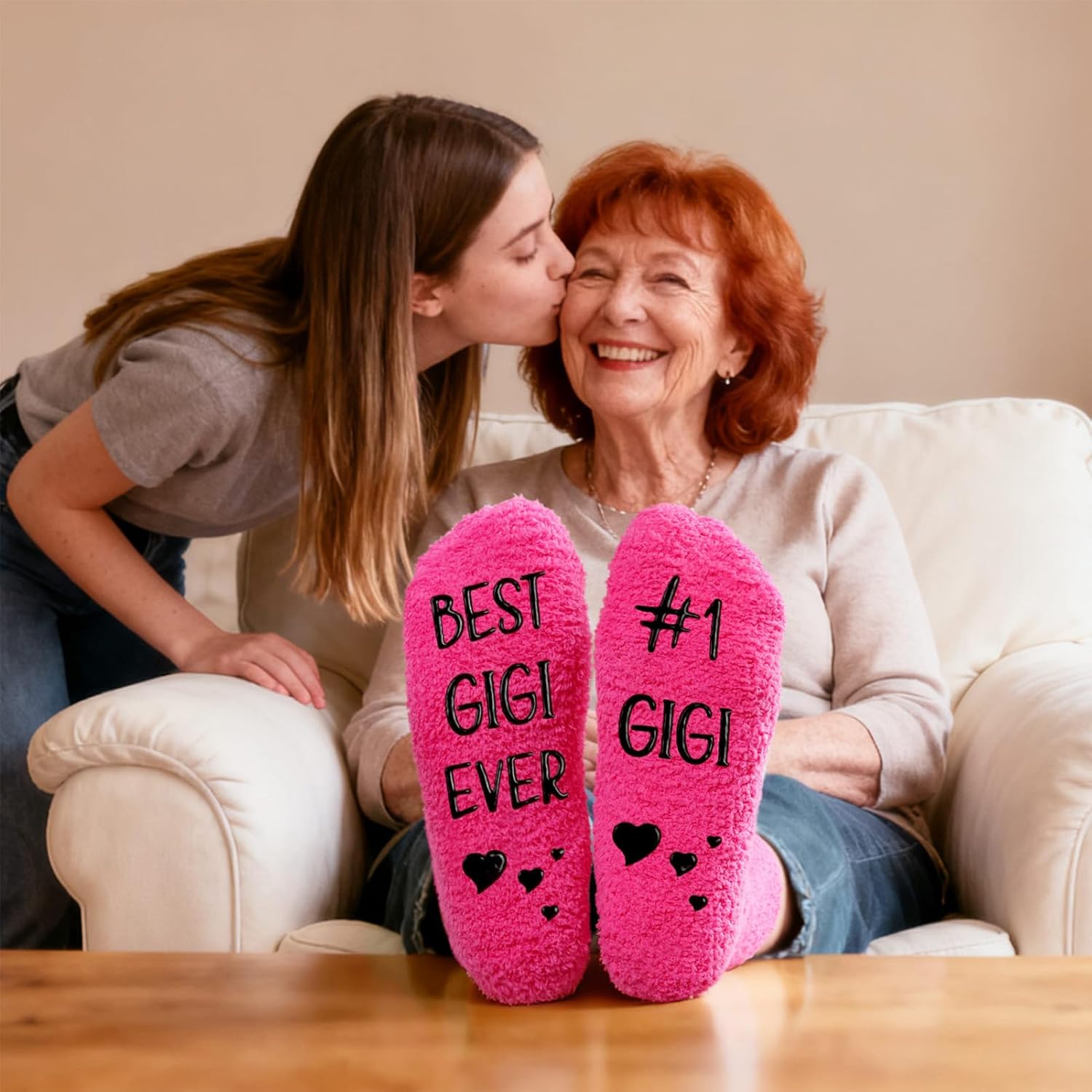 Veachog Funny Novelty Socks Gifts for Mom Grandma Nana Wife Aunt Daughter Sister Nurse Boss Mama Bear Dog Cat Mom Socks Fuzzy - Image 3